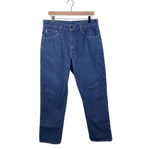 Carhartt Flame-Resistant Signature Denim Jeans Relaxed Fit Size 35 x 32 FRB100